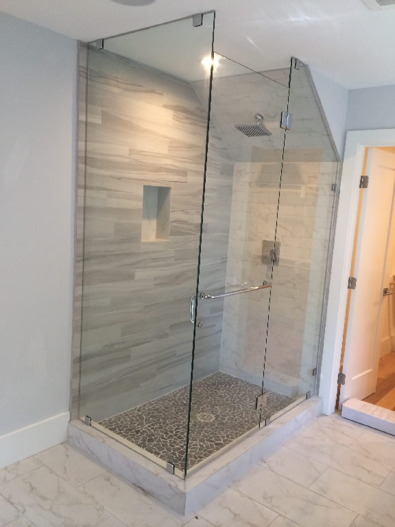 Glass Enclosure With Angled Ceiling Patriot Glass And Mirror