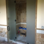 One Half Inch Glass Steam Shower With Frosted Side Panels
