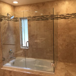 Frameless Glass Shower Enclosure With Double Set Of Doors