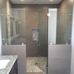 Half Inch Frameless Glass Showe Enclosure With Chrome Hardware