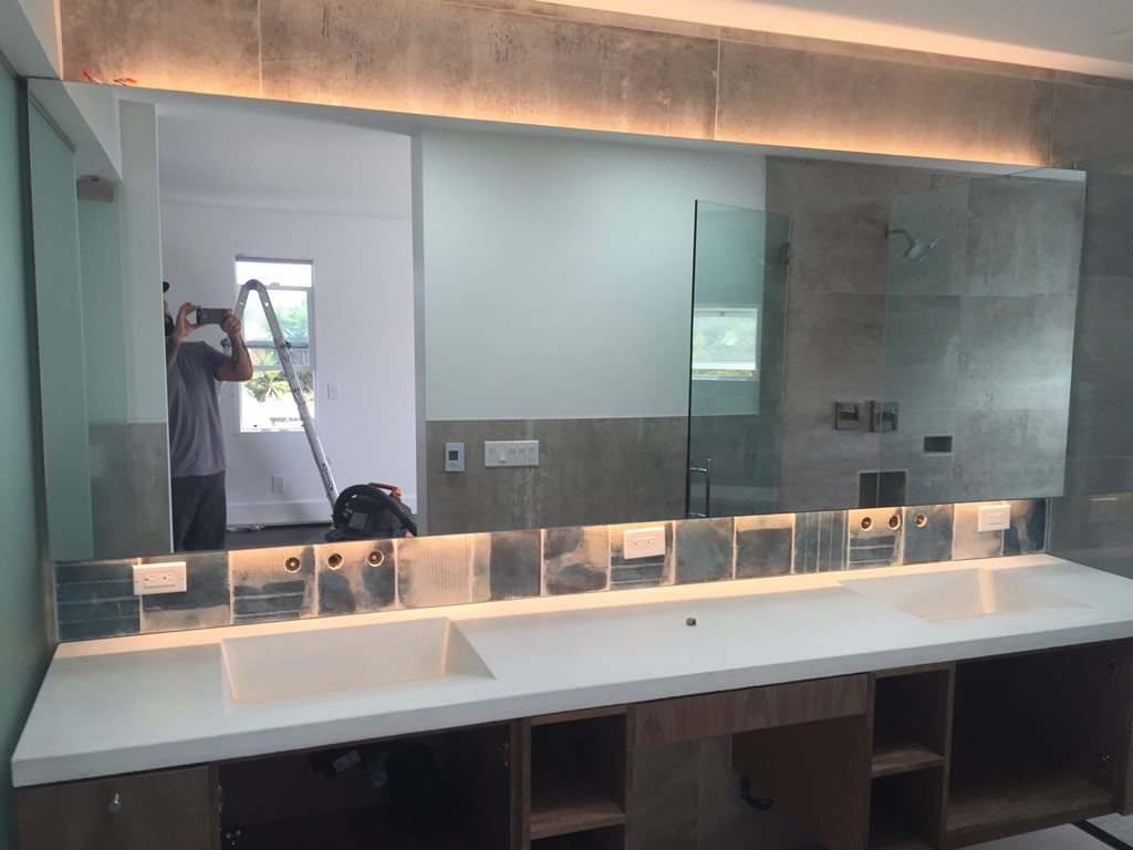 10 Ft By 4 Ft Floating Backlit Mirror Install