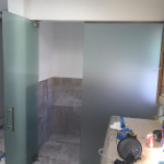 Frosted Glass Bathroom Divider Install