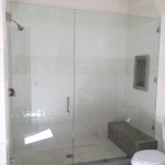 Glass Shower With Nickel Hardware