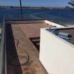 Roof Top Glass Railing Install San Diego