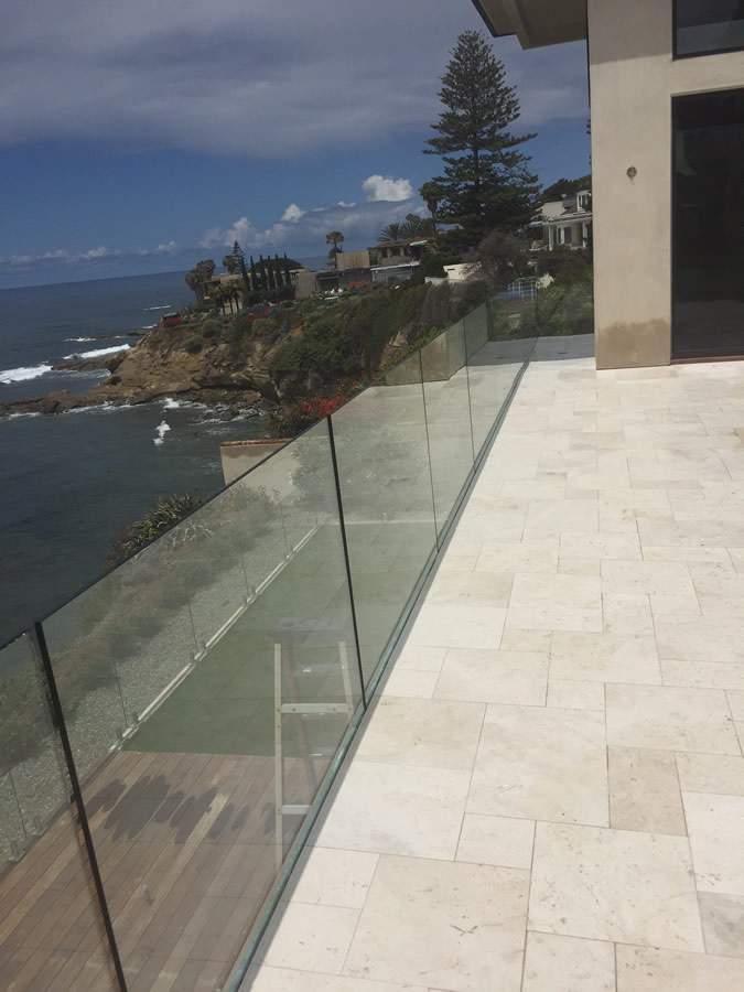 Glass Railing With Recessed Base Bird Rock