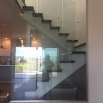 Clear Glass Railing Panels With Stainless Standoffs