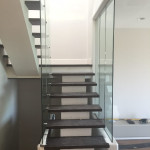 Half Inch Glass Panel Stairway Raling Encinita