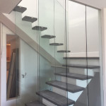 Three Panel Clear Tempered Glass Railing System