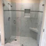 Custom Shower Glass With Brushed Nickel