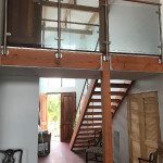 Glass Railing With Stainless And Wood Solana Beach