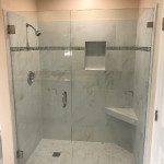 Install Shower Door With Brushed Nickel