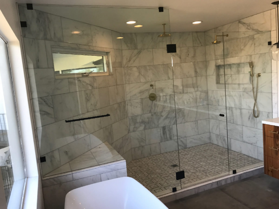 Very Large Frameless Glass Shower Enclosure - Patriot Glass and Mirror ...