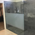 Shower Custom Sandblasted Glass Panel San Diego