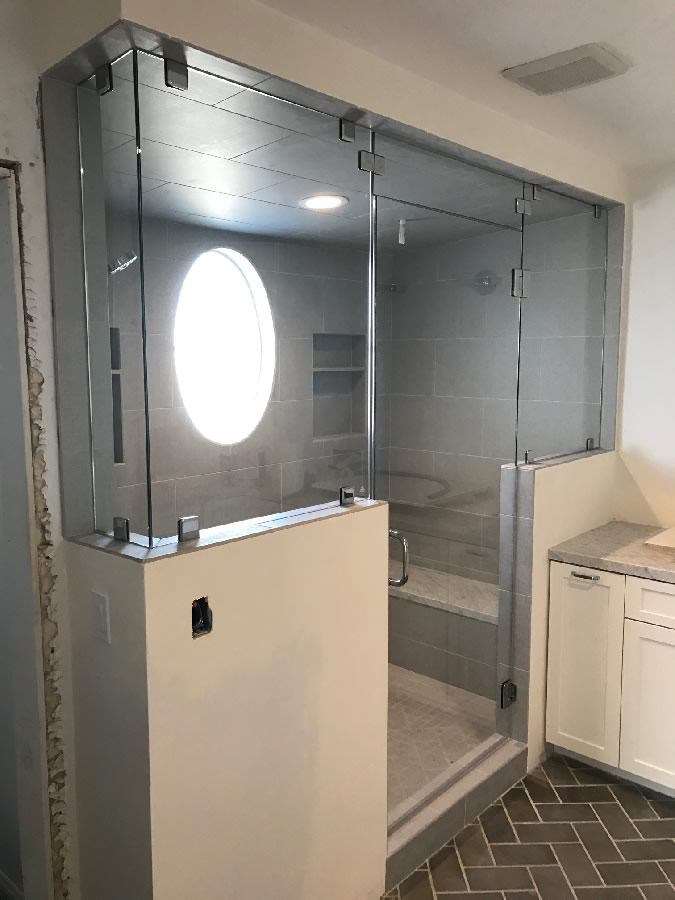 Steam Shower Floor To Ceiling Tempered Glass