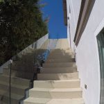 Clean Modern Style Glass Stairway Railing Del Mar