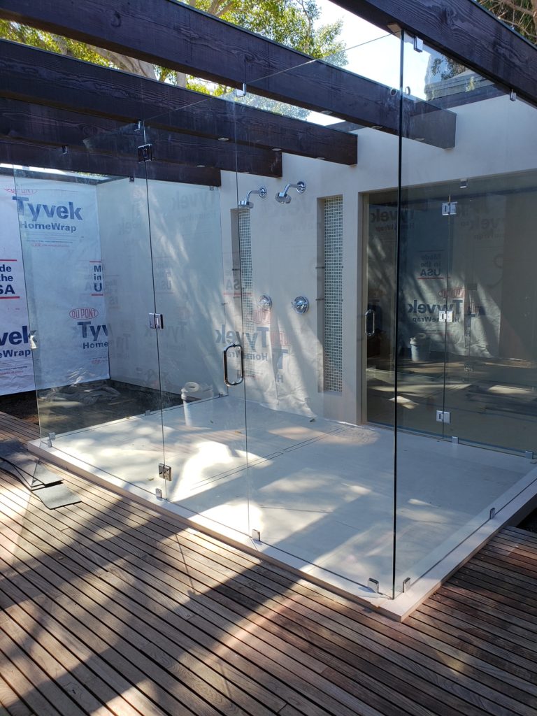 1/2” thick tempered glass doors