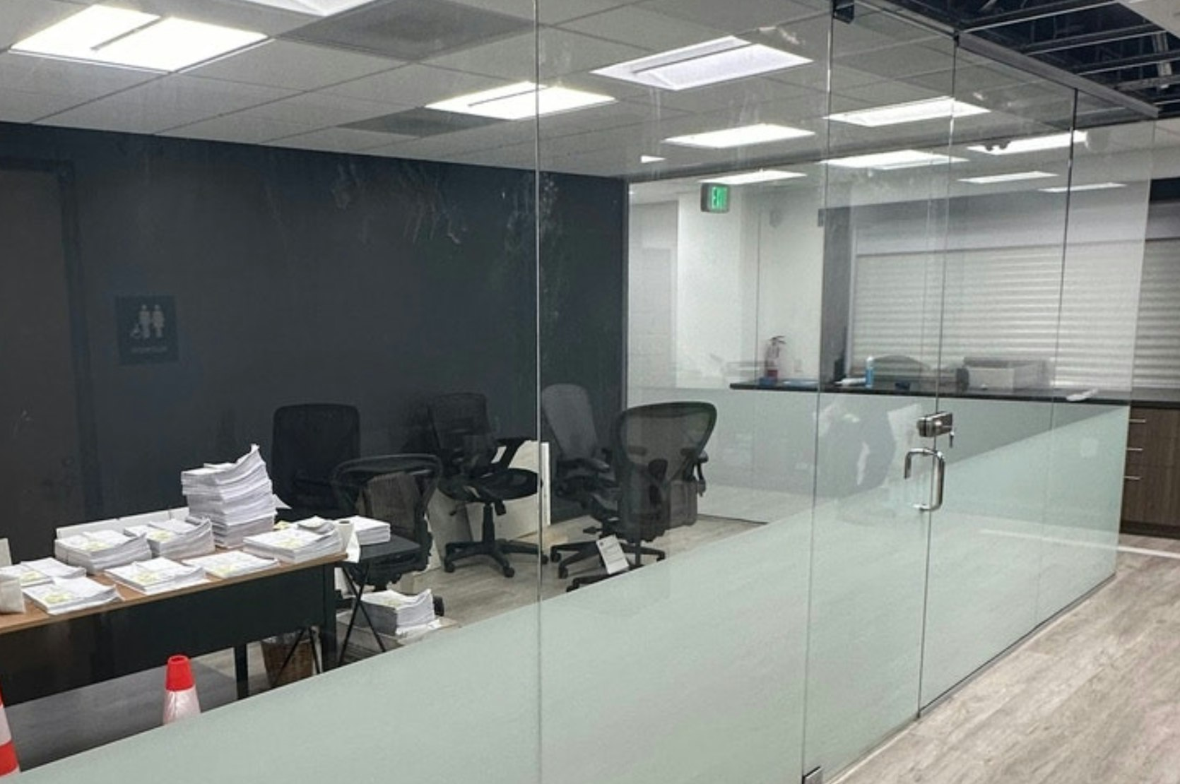 Office glass walls, partition, rooms